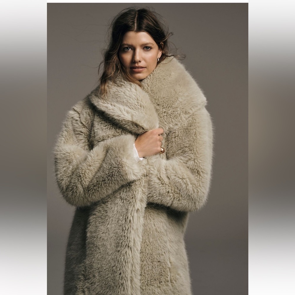 Free People Shoreditch Faux Fur Maxi Topcoat- Medium